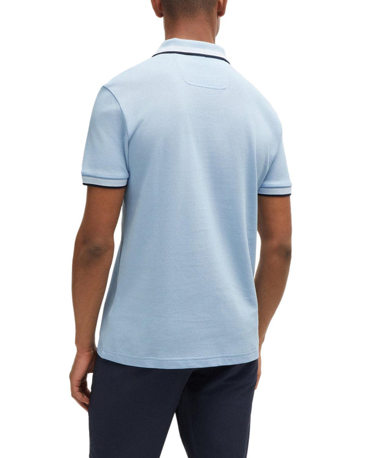 HUGO BOSS MENS PADDY POLO SHIRT LIGHT BLUE-Designer Outlet Sales