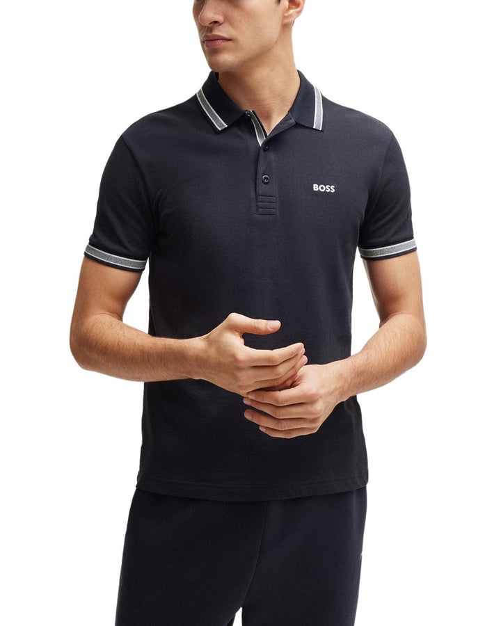 HUGO BOSS MENS PADDY POLO SHIRT NAVY-Designer Outlet Sales