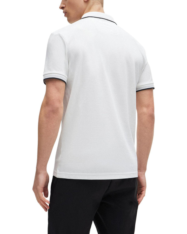 HUGO BOSS MENS PADDY POLO SHIRT WHITE-Designer Outlet Sales