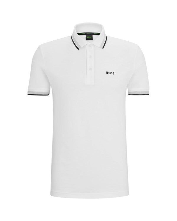 HUGO BOSS MENS PADDY POLO SHIRT WHITE-Designer Outlet Sales