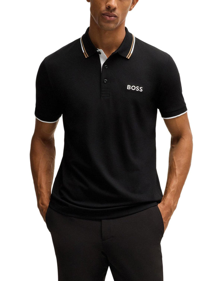 HUGO BOSS MENS PADDY PRO POLO SHIRT BLACK-Designer Outlet Sales