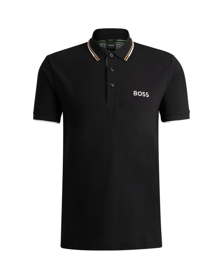 HUGO BOSS MENS PADDY PRO POLO SHIRT BLACK-Designer Outlet Sales