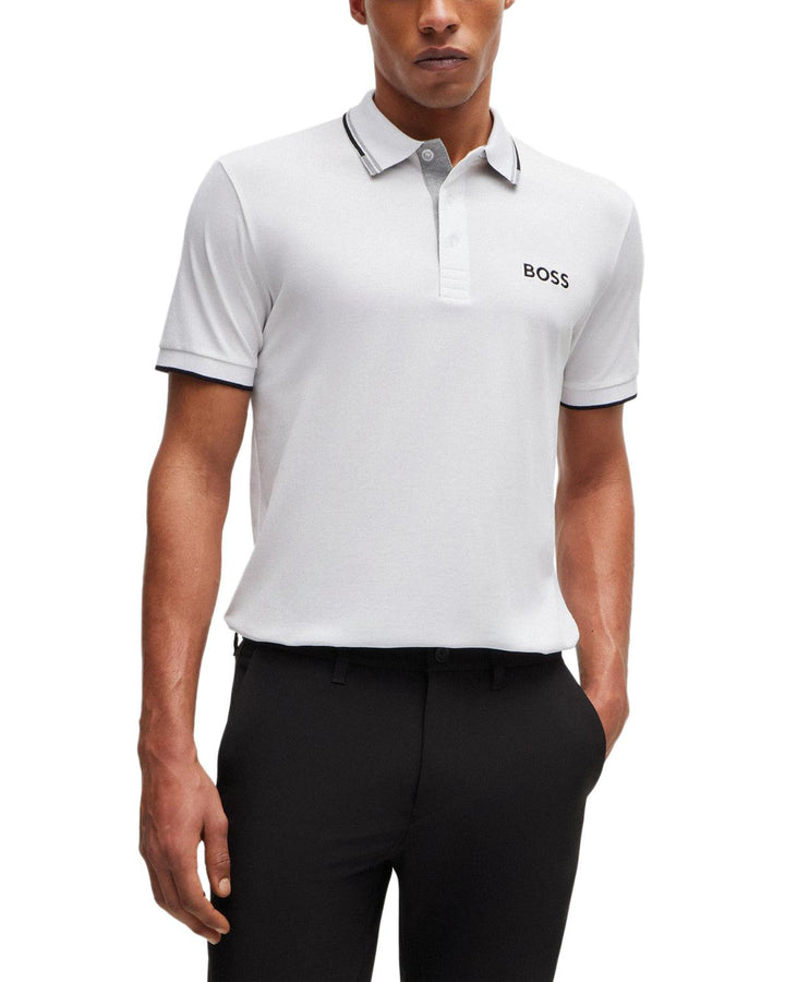 HUGO BOSS MENS PADDY PRO POLO SHIRT WHITE-Designer Outlet Sales