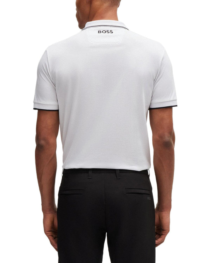 HUGO BOSS MENS PADDY PRO POLO SHIRT WHITE-Designer Outlet Sales