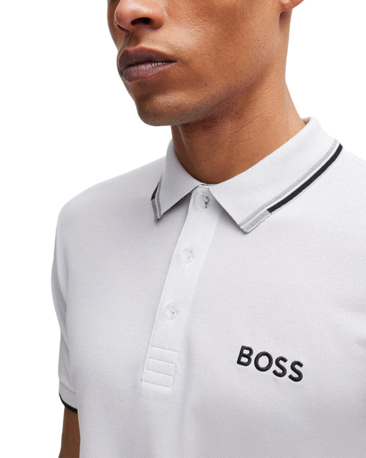 HUGO BOSS MENS PADDY PRO POLO SHIRT WHITE-Designer Outlet Sales