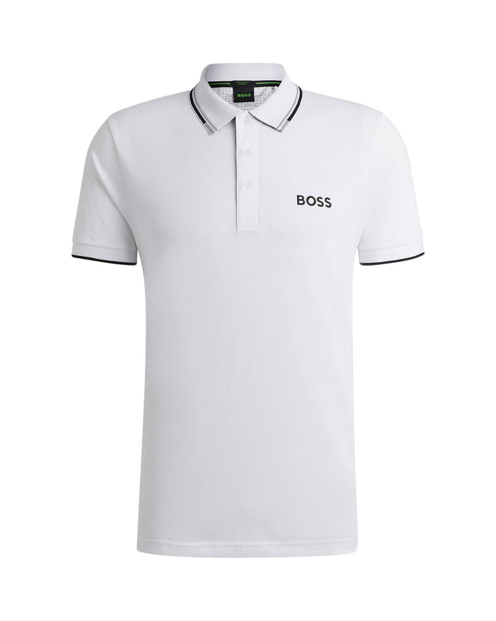 HUGO BOSS MENS PADDY PRO POLO SHIRT WHITE-Designer Outlet Sales