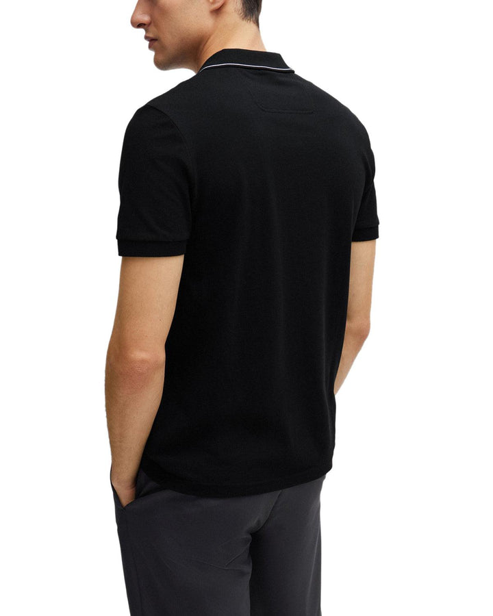 HUGO BOSS MENS PAULE 4 POLO SHIRT BLACK-Designer Outlet Sales