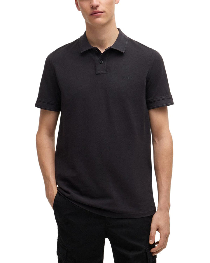 HUGO BOSS MENS PRIME POLO SHIRT BLACK-Designer Outlet Sales