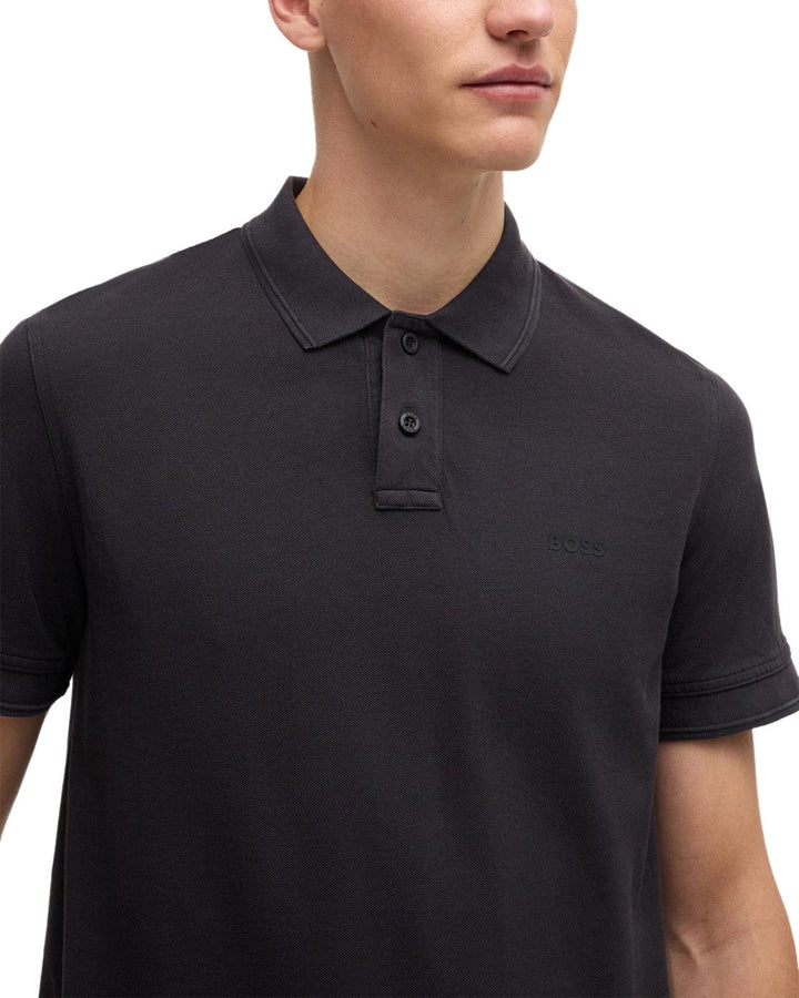 HUGO BOSS MENS PRIME POLO SHIRT BLACK-Designer Outlet Sales