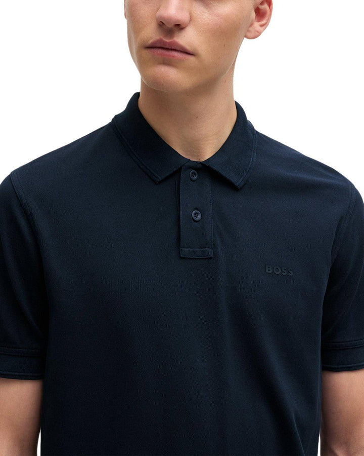 HUGO BOSS MENS PRIME POLO SHIRT NAVY-Designer Outlet Sales