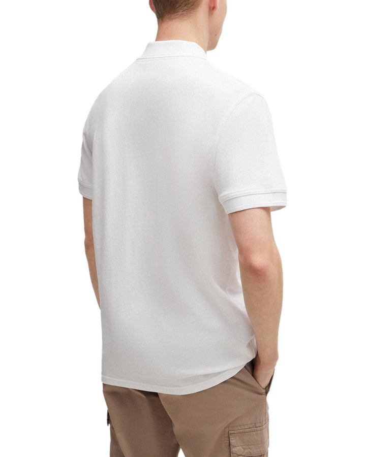 HUGO BOSS MENS PRIME POLO SHIRT WHITE-Designer Outlet Sales