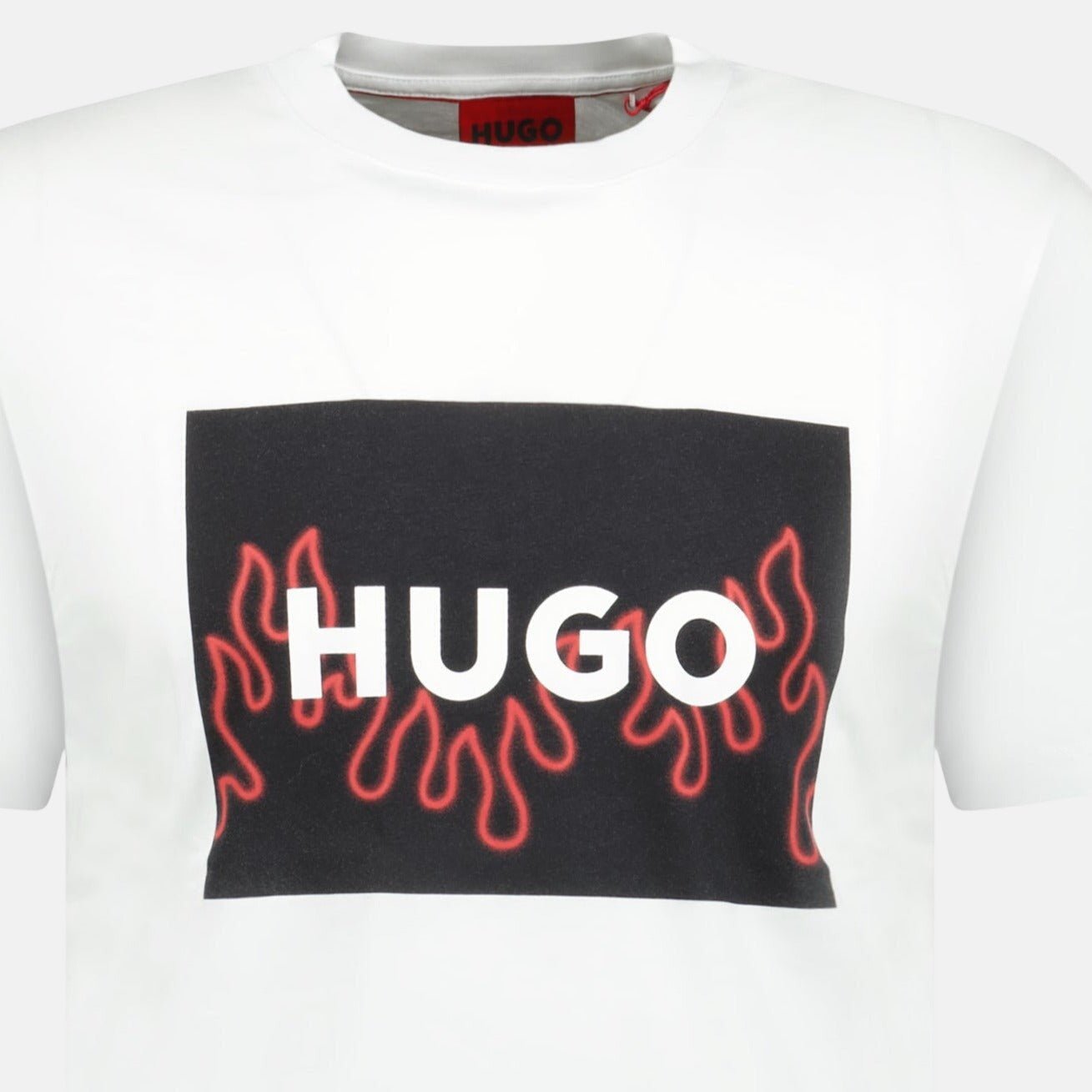HUGO Flame Logo T-Shirt White – C14 | Studio DOS by Designer Outlet Sales