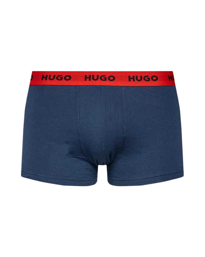 HUGO MENS 3 PACK EOSP TRUNKS BLACK CHARCOAL NAVY-Designer Outlet Sales