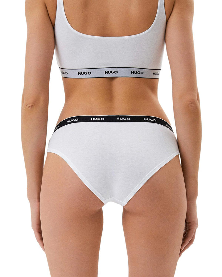 HUGO WOMENS 3 PACK BRIEFS BLACK WHITE-Designer Outlet Sales