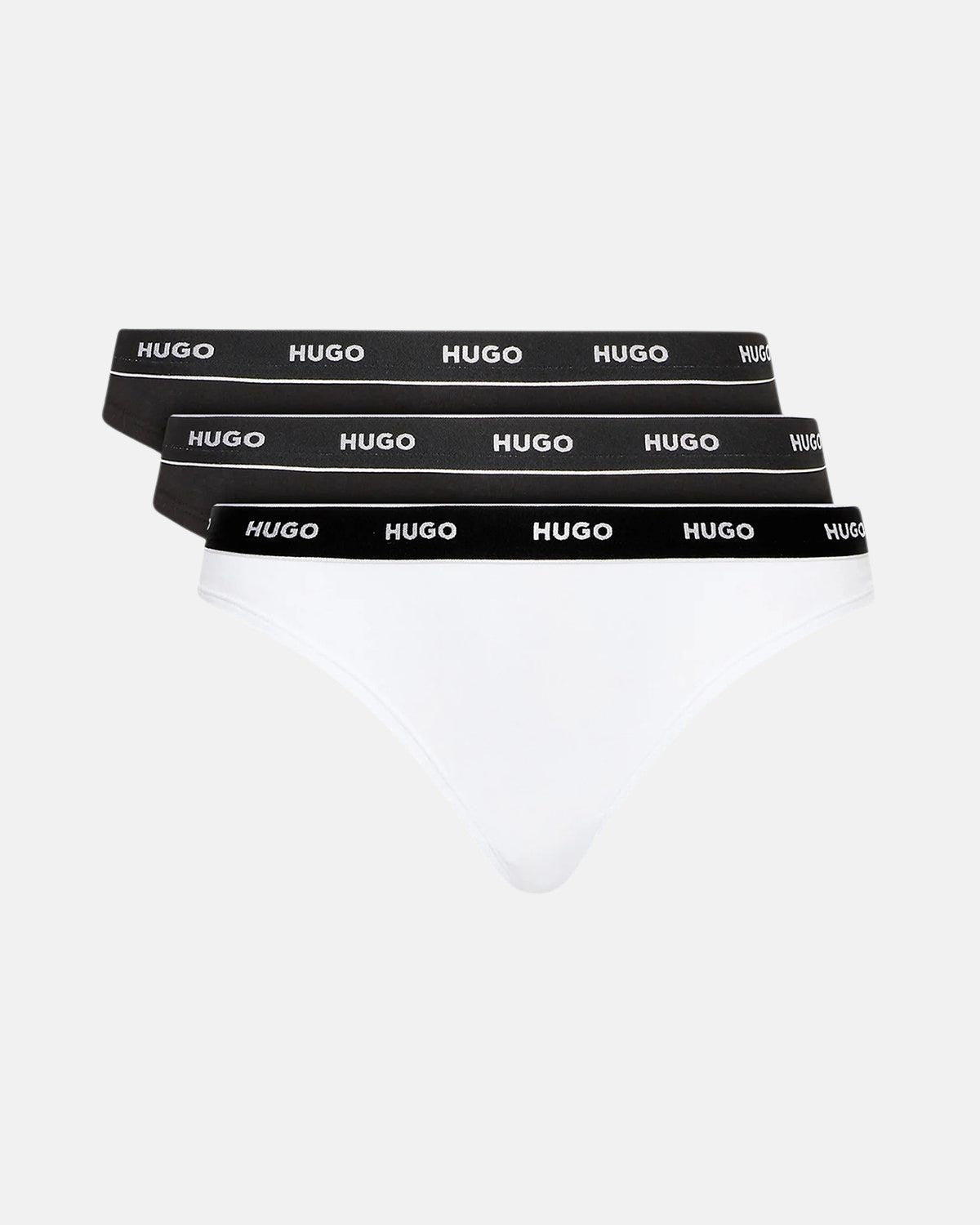 HUGO WOMENS 3 PACK BRIEFS BLACK WHITE – HUGO-50480157-970-XS | Studio DOS by Designer Outlet Sales