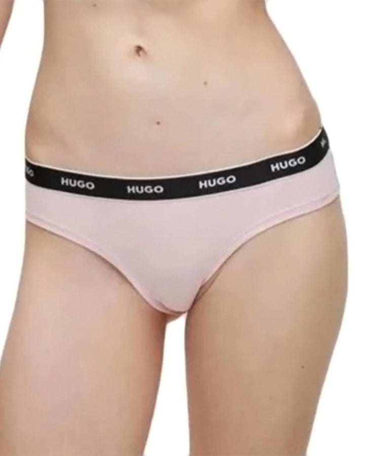 HUGO WOMENS 3 PACK BRIEFS RED PINK ROSE-Designer Outlet Sales