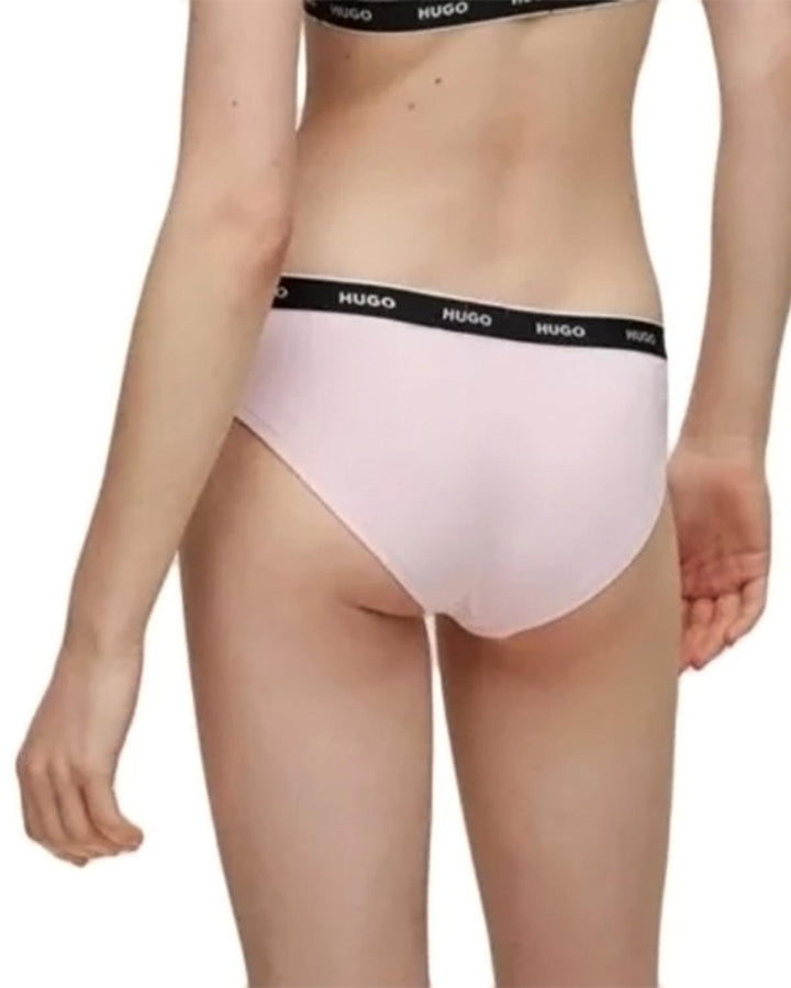 HUGO WOMENS 3 PACK BRIEFS RED PINK ROSE-Designer Outlet Sales