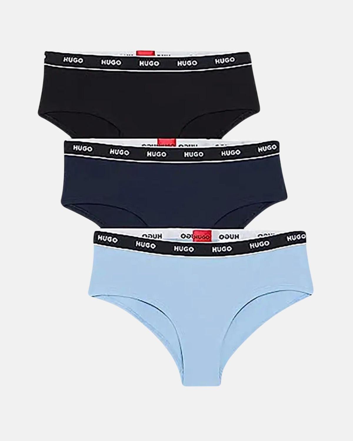 HUGO WOMENS 3 PACK HIPSTER BRIEFS NAVY BLACK BLUE – HUGO WOMENS 3 PACK HIPSTER BRIEFS NAVY BLACK BLUE-50469658-973-XS | Studio DOS by Designer Outlet Sales