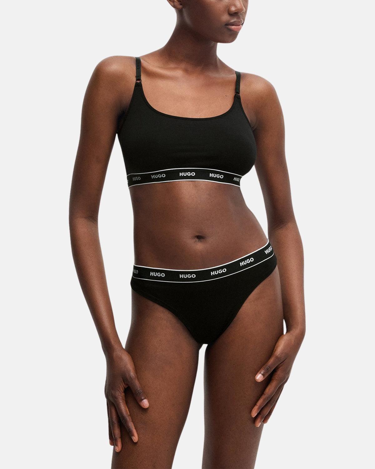 HUGO WOMENS 3 PACK THONGS BLACK – HUGO-50469681-001-XS | Studio DOS by Designer Outlet Sales