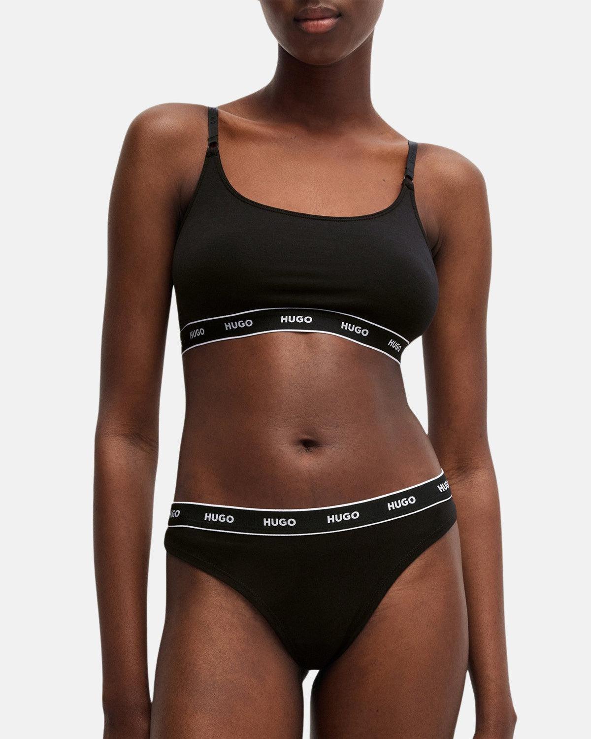 HUGO WOMENS 3 PACK THONGS BLACK – HUGO-50469681-001-XS | Studio DOS by Designer Outlet Sales