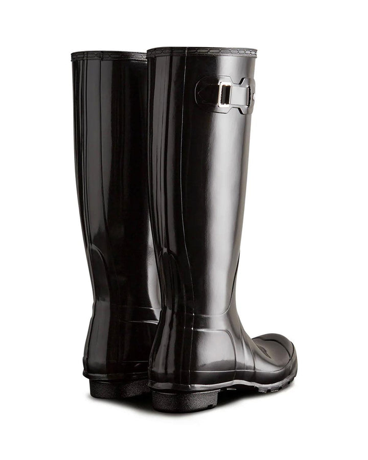 HUNTER WOMENS ORIGINAL TALL GLOSS BOOTS BLACK GRADE B-Designer Outlet Sales