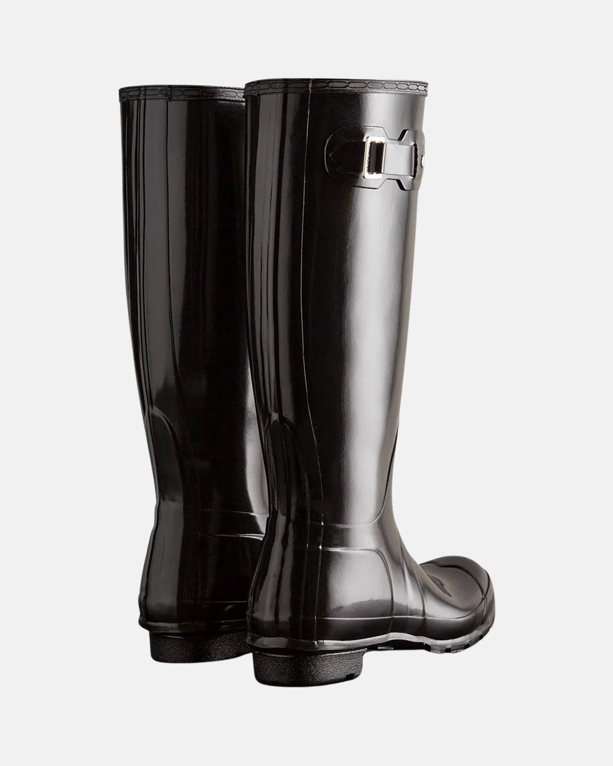 HUNTER WOMENS ORIGINAL TALL GLOSS BOOTS BLACK – HUNTER-WFT1000RGL-BLK-UK3 | Studio DOS by Designer Outlet Sales