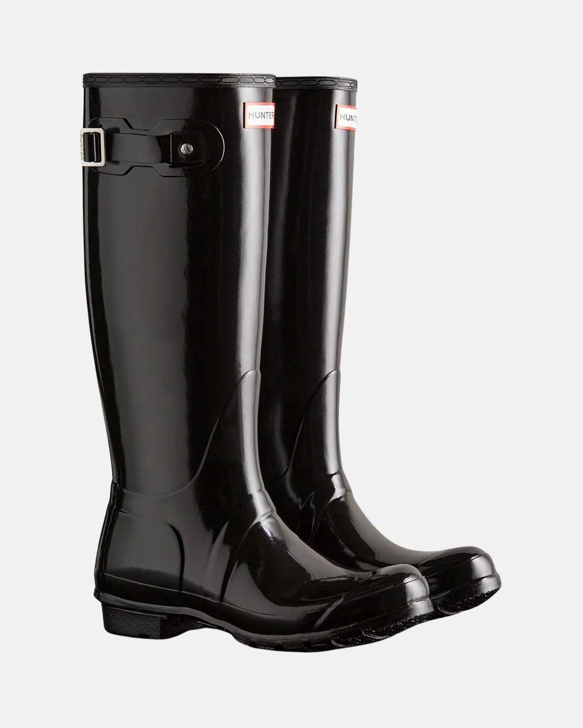 HUNTER WOMENS ORIGINAL TALL GLOSS BOOTS BLACK – HUNTER-WFT1000RGL-BLK-UK3 | Studio DOS by Designer Outlet Sales