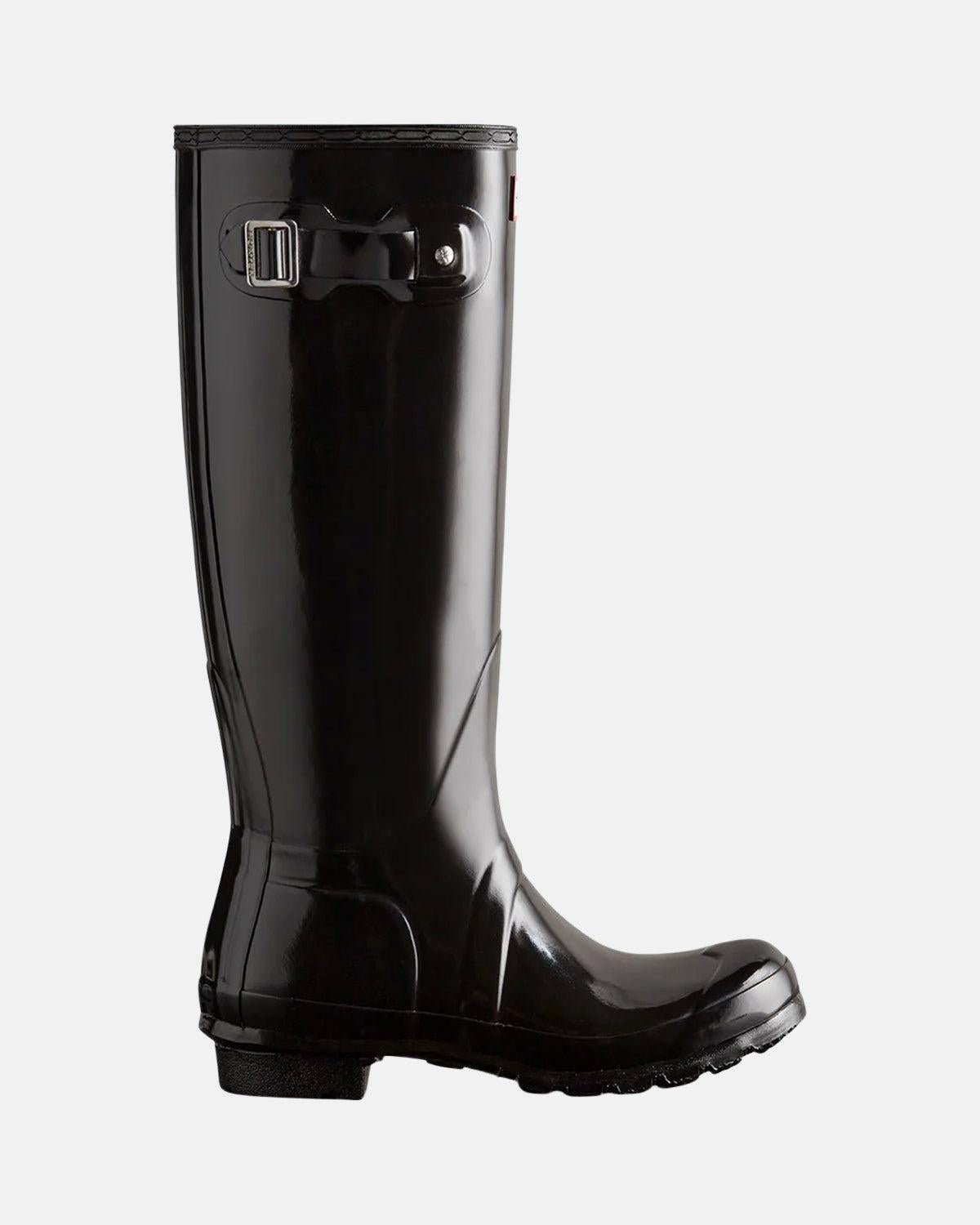 HUNTER WOMENS ORIGINAL TALL GLOSS BOOTS BLACK – HUNTER-WFT1000RGL-BLK-UK3 | Studio DOS by Designer Outlet Sales