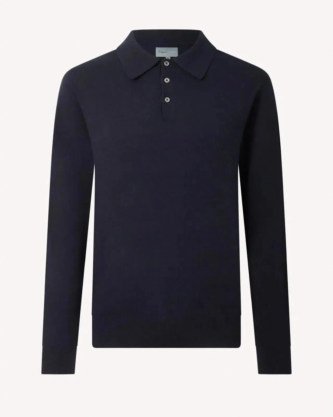 Kilgour Cotton Cashmere Long Sleeve Polo Shirt Navy – 40541-003-016 | Studio DOS by Designer Outlet Sales