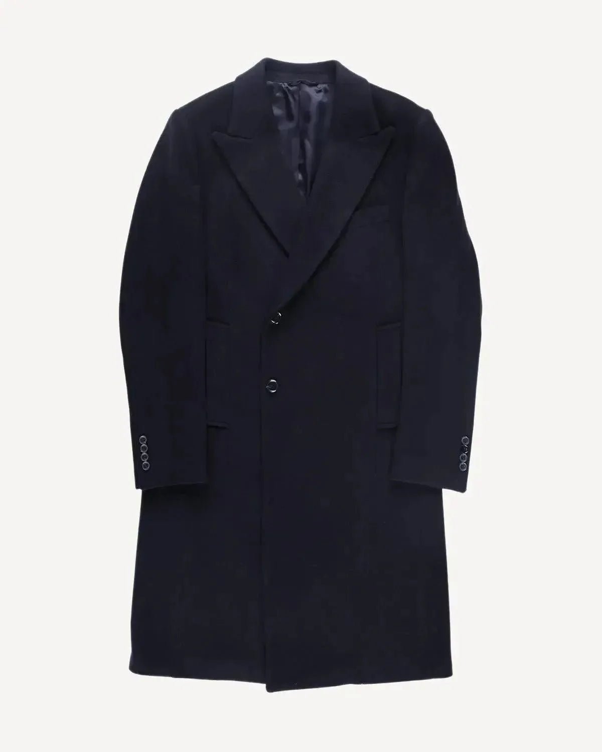 Kilgour Wool Cashmere Peak Lapel Overcoat Navy – KIL-006N38 | Studio DOS by Designer Outlet Sales