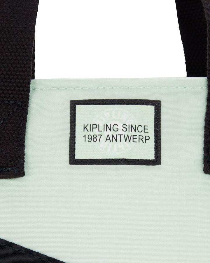 KIPLING MINTA TOTE SHOULDER BAG AIRY GREEN BLACK-Designer Outlet Sales