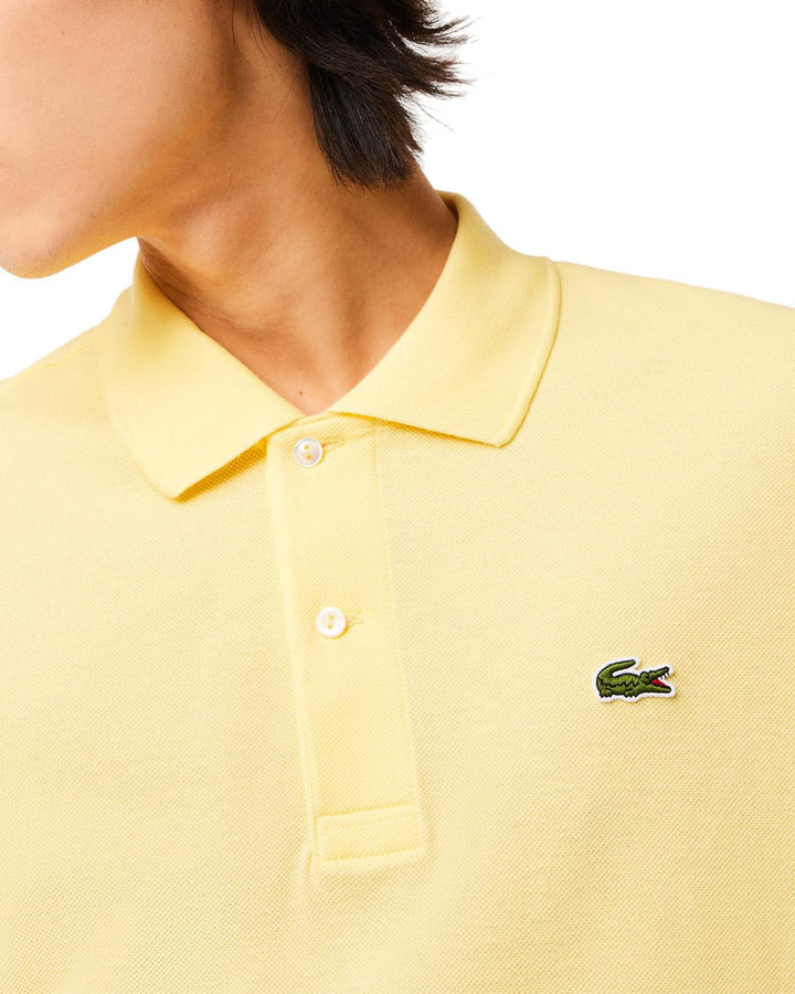 LACOSTE MENS ORIGINAL L.12.12 POLO SHIRT PASTEL YELLOW-Designer Outlet Sales