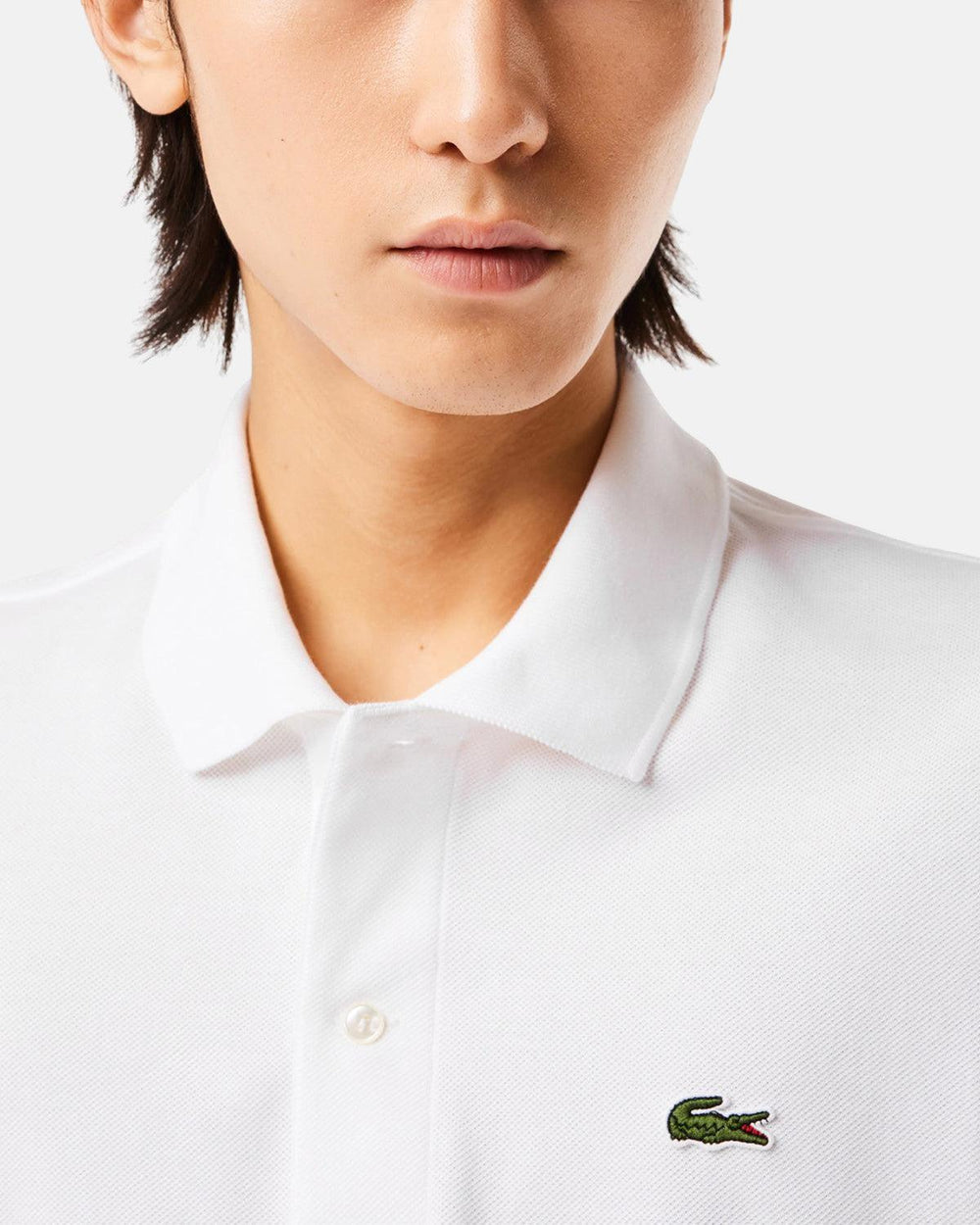 Original Lacoste Buttons LACOSTE MENS ORIGINAL POLO SHIRT WHITE
