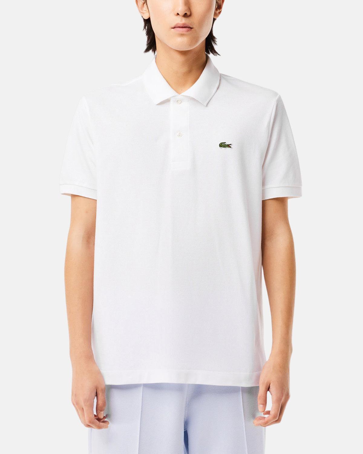 Mens white lacoste shirt best sale