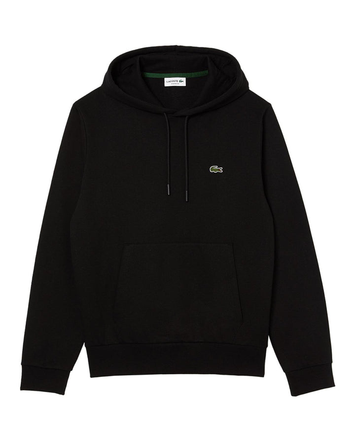 LACOSTE MENS SIGNATURE HOODIE BLACK-Designer Outlet Sales