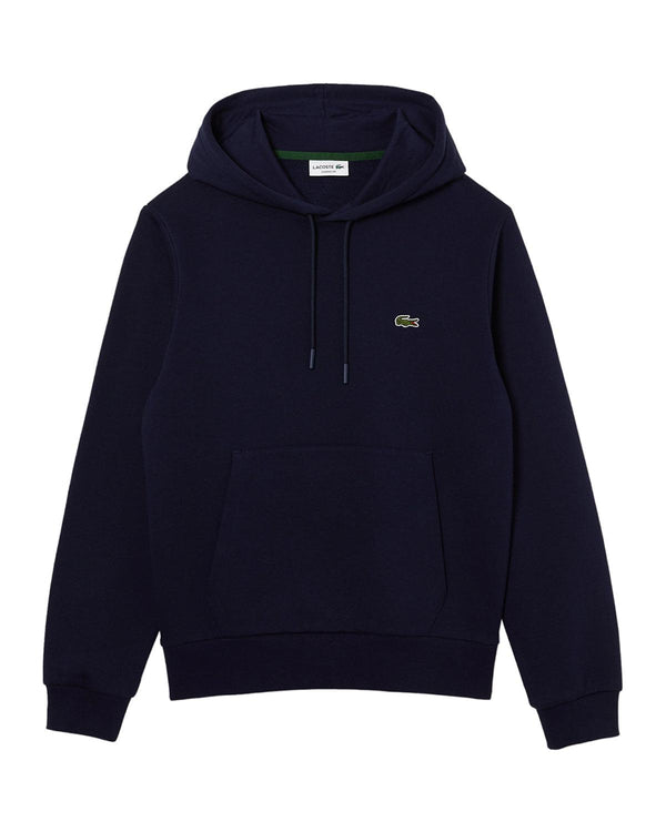 LACOSTE MENS SIGNATURE HOODIE MIDNIGHT BLUE-Designer Outlet Sales