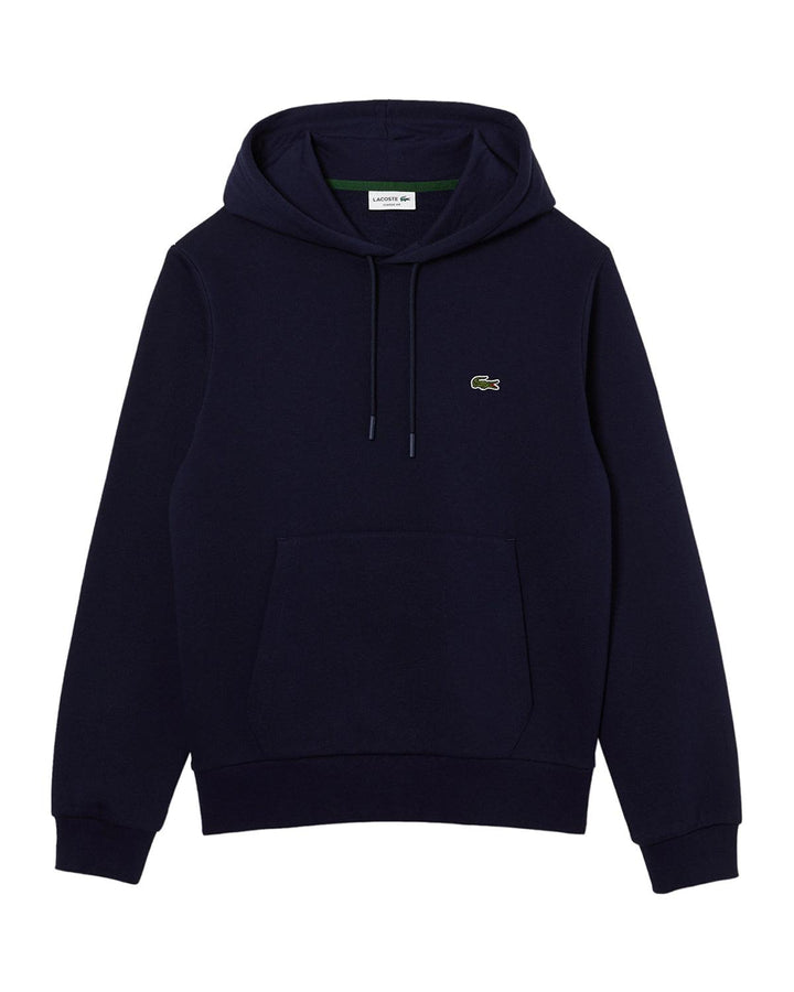 LACOSTE MENS SIGNATURE HOODIE MIDNIGHT BLUE-Designer Outlet Sales