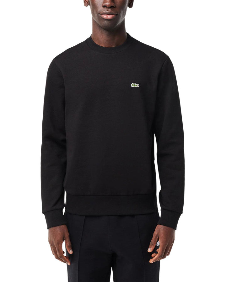 LACOSTE MENS SIGNATURE SWEATSHIRT BLACK-Designer Outlet Sales