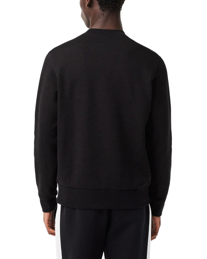 LACOSTE MENS SIGNATURE SWEATSHIRT BLACK-Designer Outlet Sales