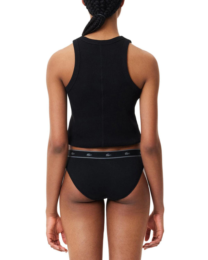 LACOSTE WOMENS ESSENTIAL STRETCH COTTON BRIEFS BLACK-Designer Outlet Sales