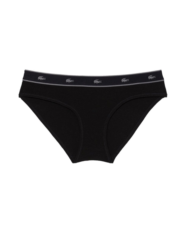 LACOSTE WOMENS ESSENTIAL STRETCH COTTON BRIEFS BLACK-Designer Outlet Sales