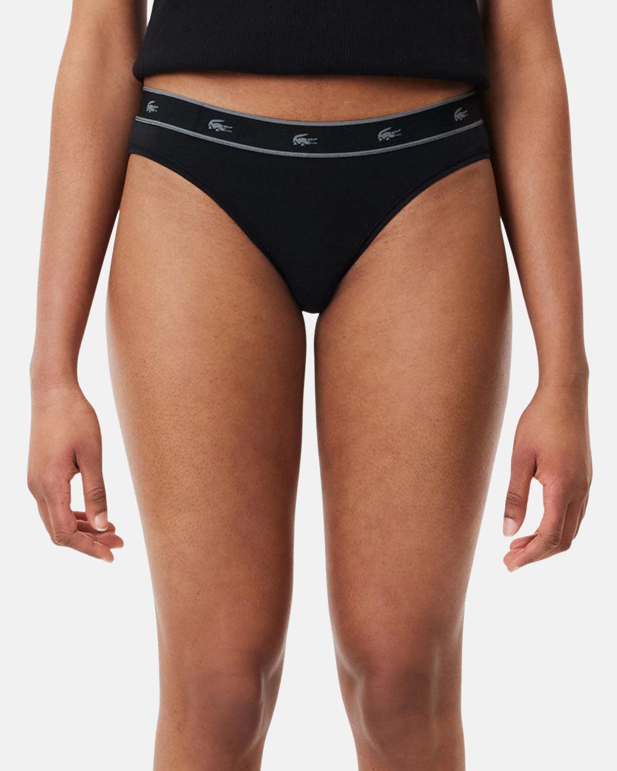 LACOSTE WOMENS ESSENTIAL STRETCH COTTON BRIEFS BLACK – LACOSTE-8F1326-00-031-XS | Studio DOS by Designer Outlet Sales