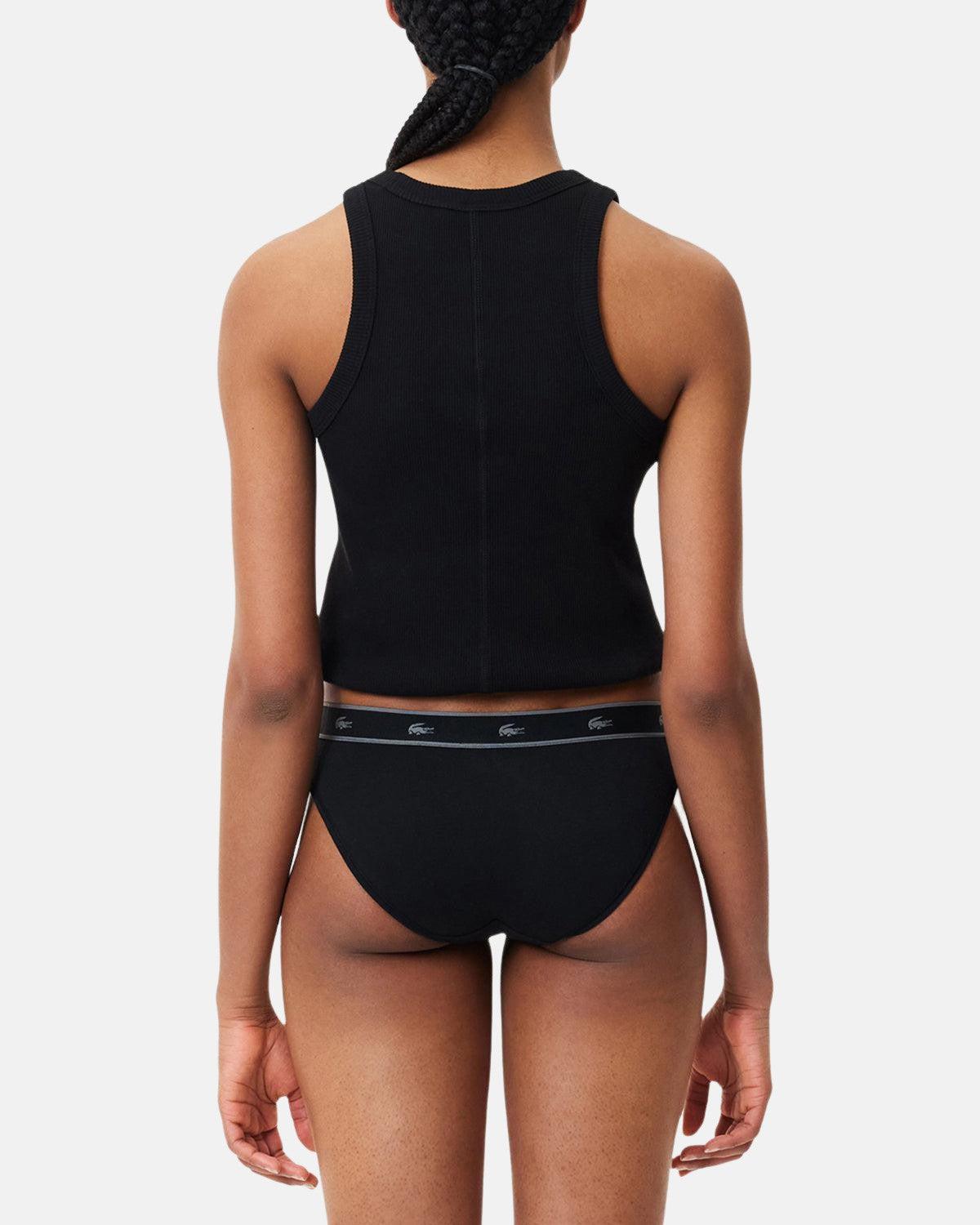 LACOSTE WOMENS ESSENTIAL STRETCH COTTON BRIEFS BLACK – LACOSTE-8F1326-00-031-XS | Studio DOS by Designer Outlet Sales