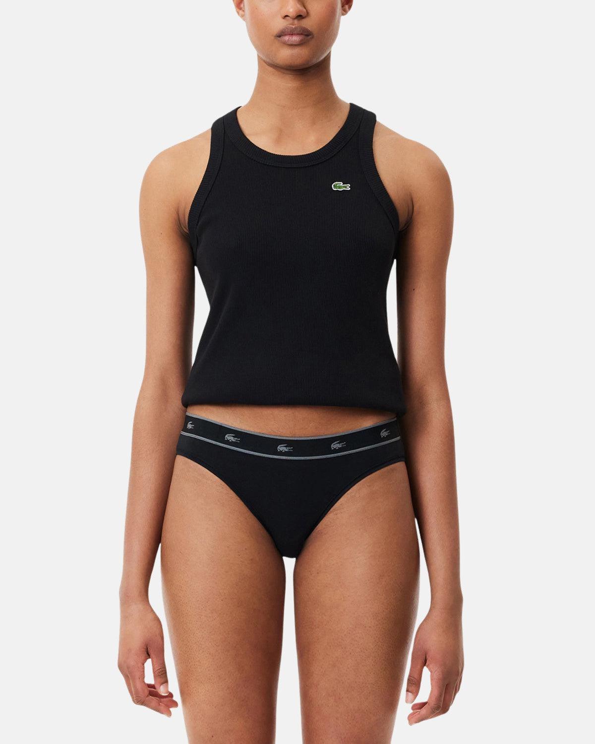 LACOSTE WOMENS ESSENTIAL STRETCH COTTON BRIEFS BLACK – LACOSTE-8F1326-00-031-XS | Studio DOS by Designer Outlet Sales