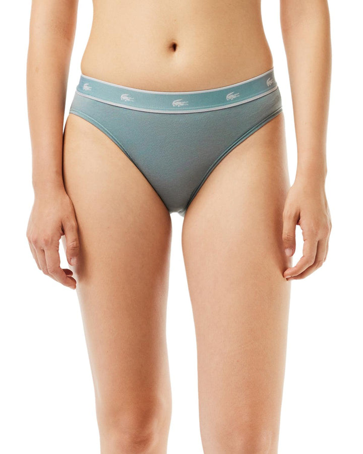 LACOSTE WOMENS ESSENTIAL STRETCH COTTON BRIEFS GREY-Designer Outlet Sales