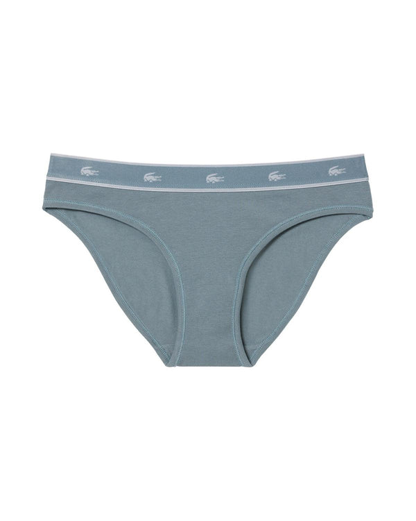 LACOSTE WOMENS ESSENTIAL STRETCH COTTON BRIEFS GREY-Designer Outlet Sales