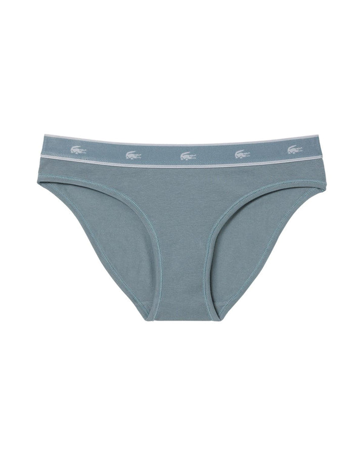 LACOSTE WOMENS ESSENTIAL STRETCH COTTON BRIEFS GREY-Designer Outlet Sales