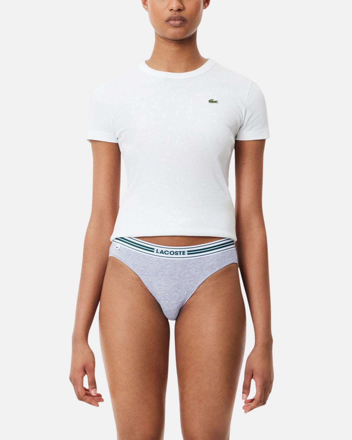 LACOSTE WOMENS HERITAGE STRETCH COTTON BRIEFS GREY CHINE – LACOSTE-8F1333-00-CCA-XS | Studio DOS by Designer Outlet Sales