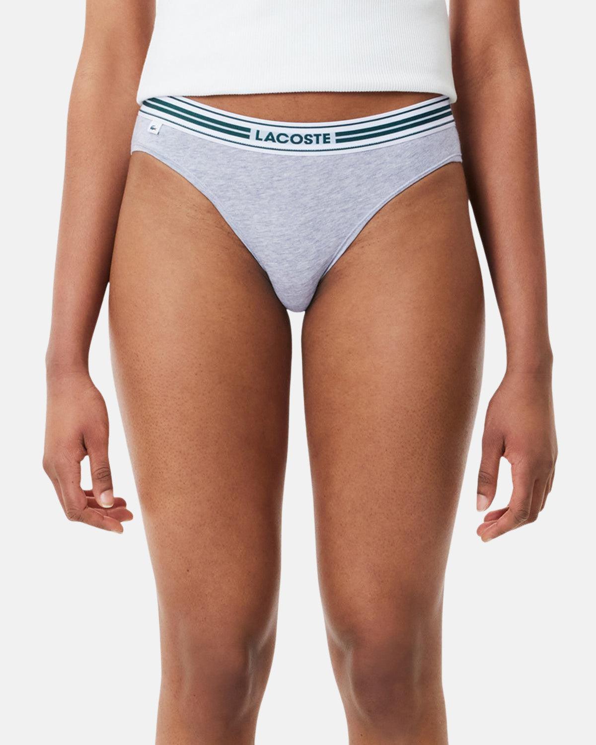 LACOSTE WOMENS HERITAGE STRETCH COTTON BRIEFS GREY CHINE – LACOSTE-8F1333-00-CCA-XS | Studio DOS by Designer Outlet Sales
