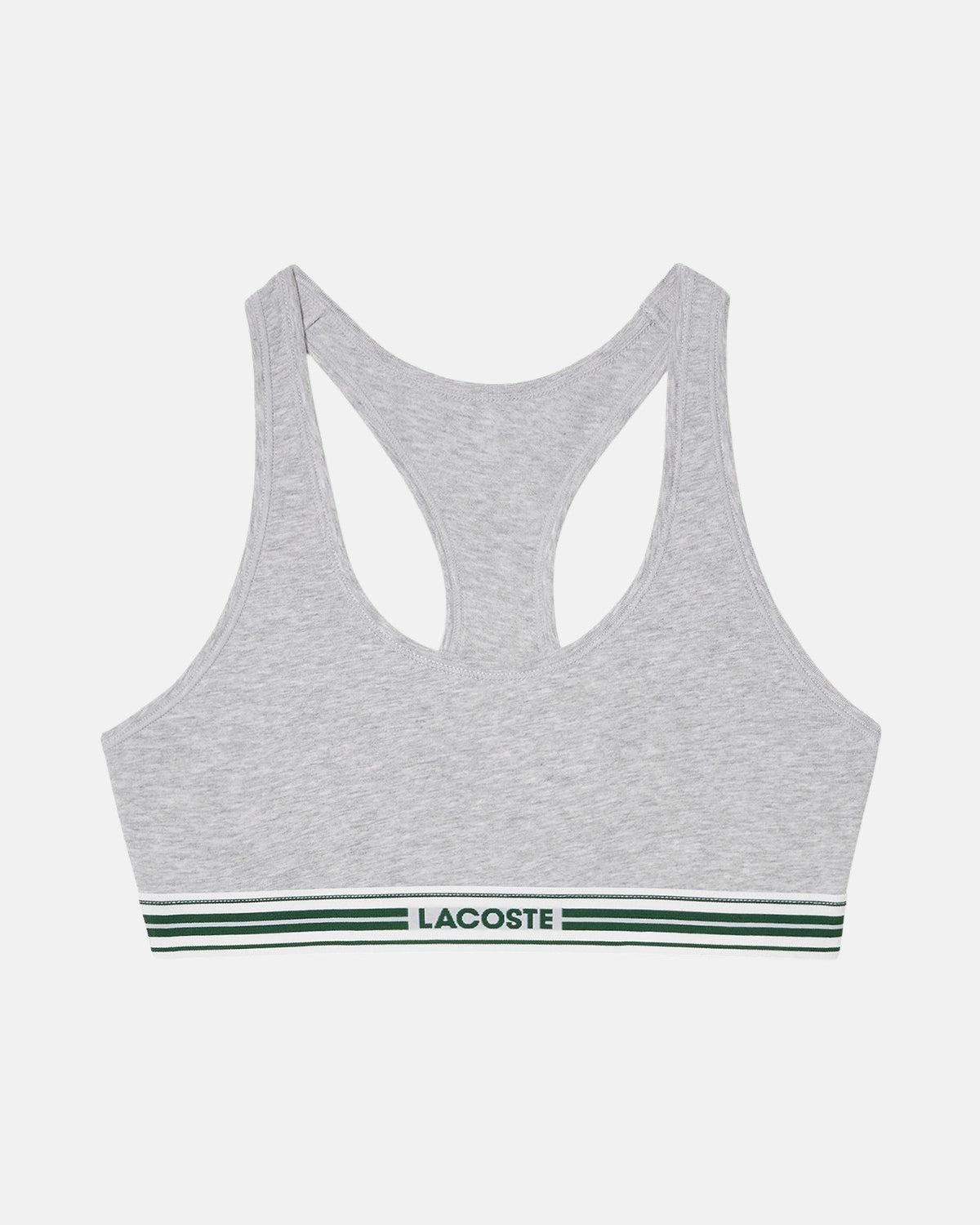 LACOSTE WOMENS HERITAGE STRETCH COTTON RACER BACK BRALETTE GREY CHINE – LACOSTE-IF8179-00-CCA-XS | Studio DOS by Designer Outlet Sales